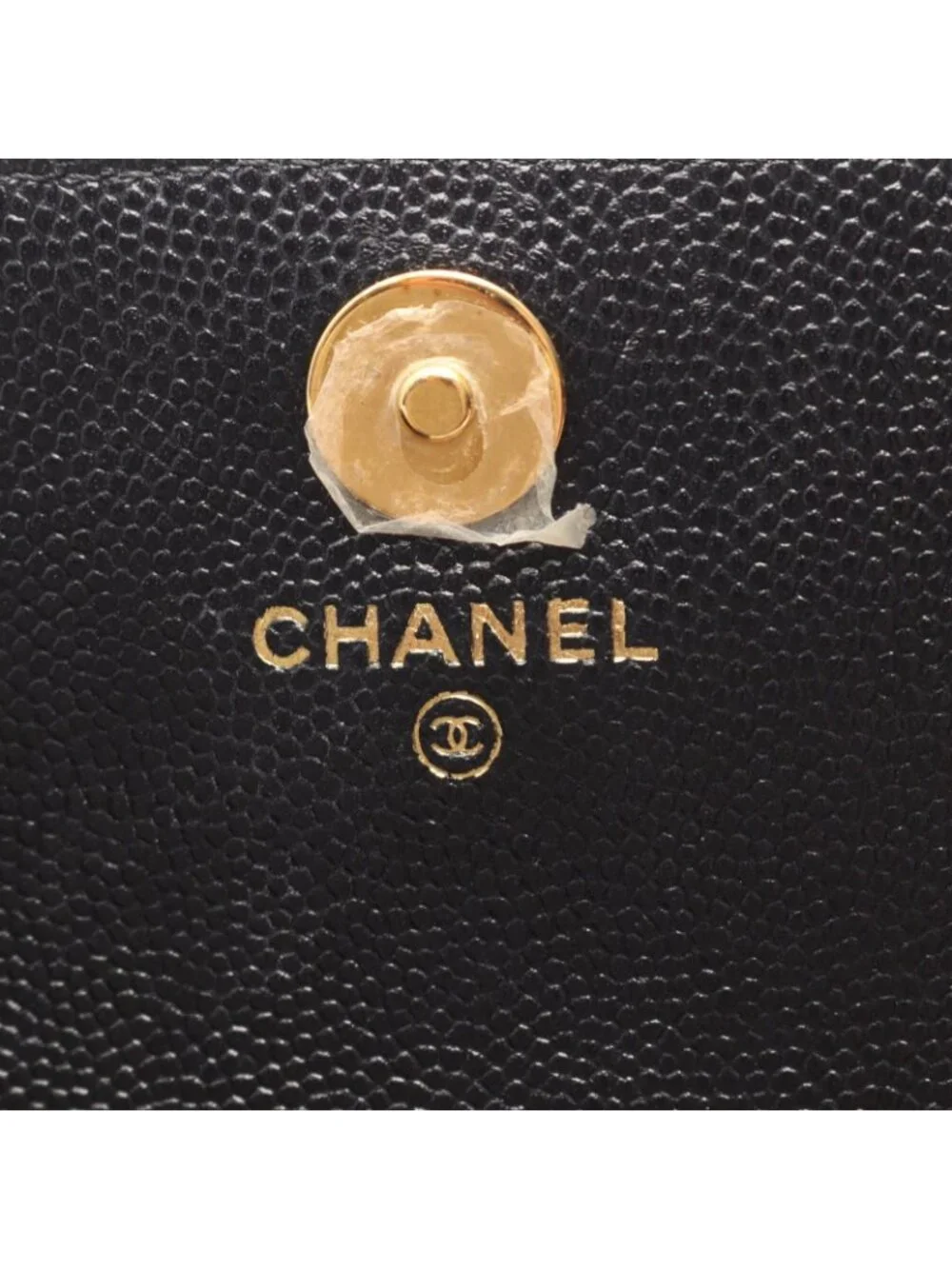 Chanel Shoulder Bag Quilted Black Caviar Leather Small Chain